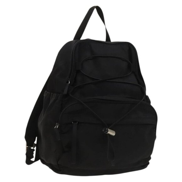 PRADA Backpack Nylon Black Silver Auth bs27459 - Picture 1 of 15